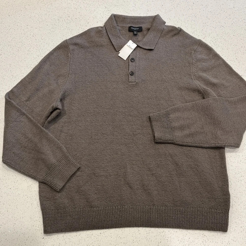 NWT Banana Republic Men's Polo Sweater, Size 2XL, Tan